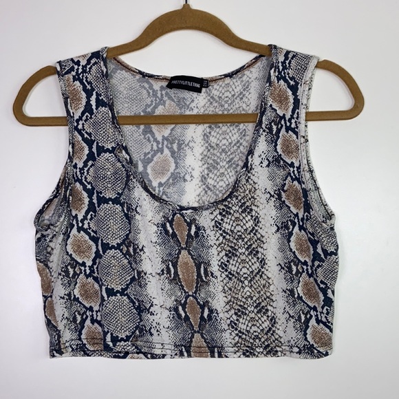PrettyLittleThing Tops - PrettyLittleThing I Snakeskin Crop Top Tank Large